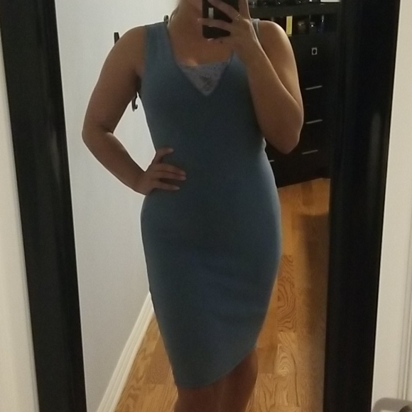 Pale blue sweater dress - Picture 4 of 4